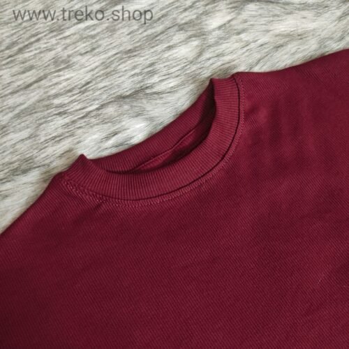 OVERSIZED DROP SHOULDER T-SHIRT - MAROON - Image 3
