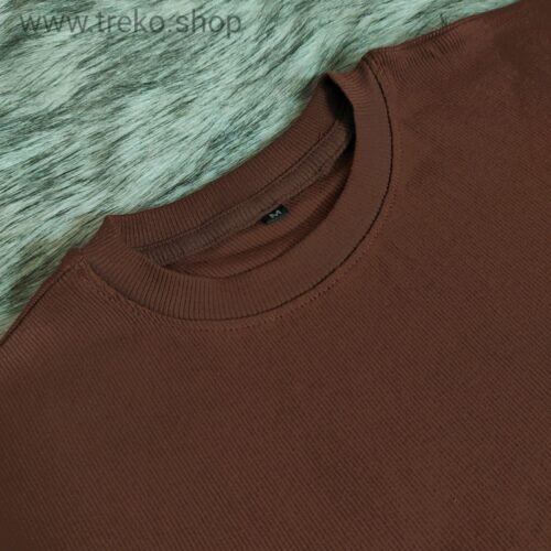 OVERSIZED DROP SHOULDER T-SHIRT – COFFEE - Image 3