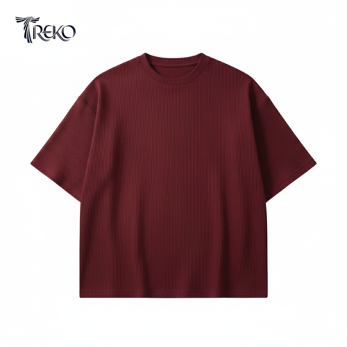 OVERSIZED DROP SHOULDER T-SHIRT - MAROON