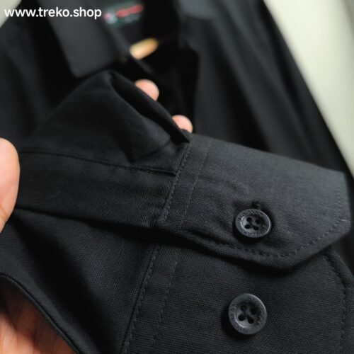 Solid Casual Shirt - Black - Image 4