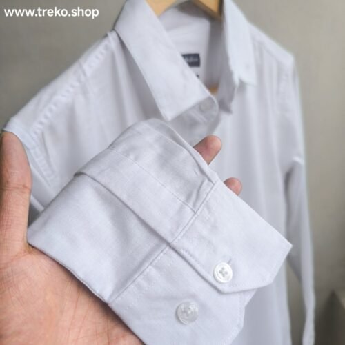 Solid Cotton Casual Shirt - White - Image 4