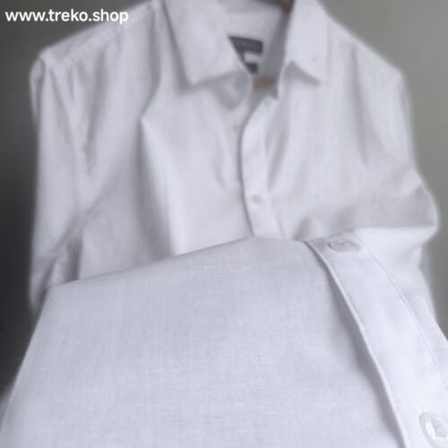 Solid Cotton Casual Shirt - White - Image 3