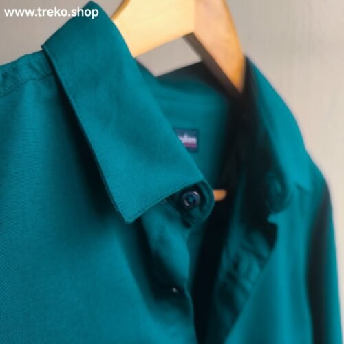 Alternative view of Solid Cotton Casual Shirt - Petrol blue