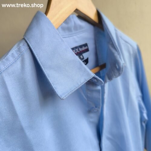 Solid Cotton Casual Shirt - Sky blue - Image 2