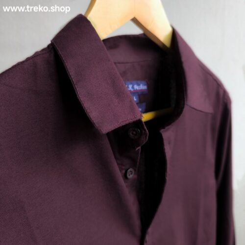 Solid Cotton Casual Shirt - Coffee - Image 2