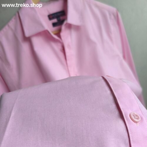 Solid Cotton Casual Shirt - Baby Pink - Image 3