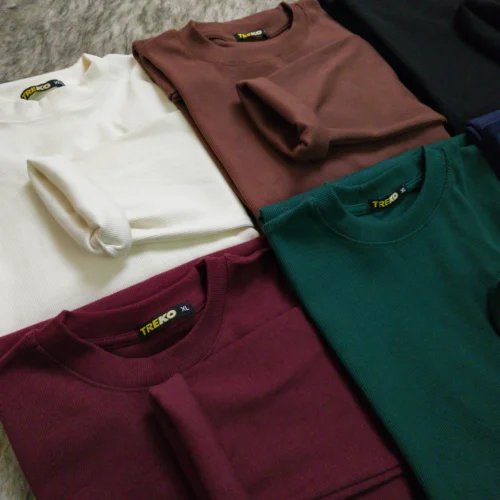Ribbed Long Sleeve T-shirt – Bottle Green - Image 3
