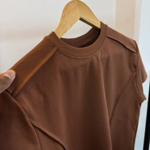 Men’s Half Sleeve Sport T-Shirt - Brown - Image 4