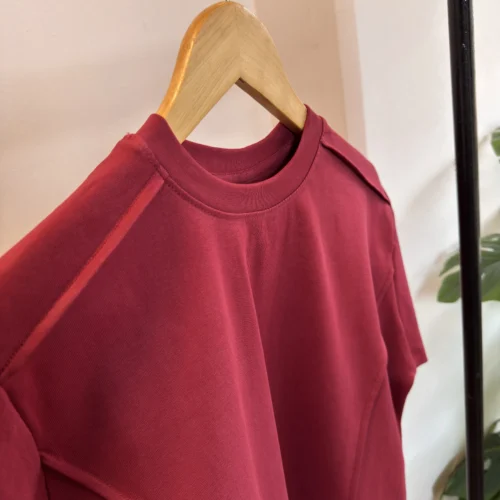 Men’s Half Sleeve Sport T-Shirt - Maroon - Image 3