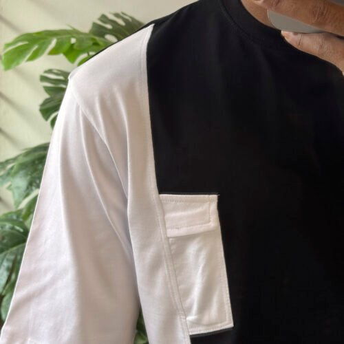 Contrast Oversized T-shirt - Black - Image 3