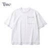 Contrast Stitch Oversized Drop Shoulder T-shirt - White