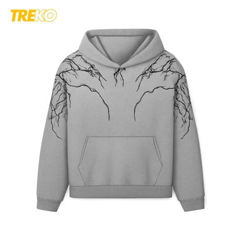 Baggy Thunder Hoodie - White Ash