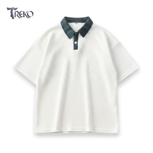 OVERSIZED WAFFLE POLO WHITE