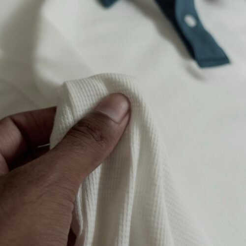 OVERSIZED WAFFLE POLO WHITE - Image 3