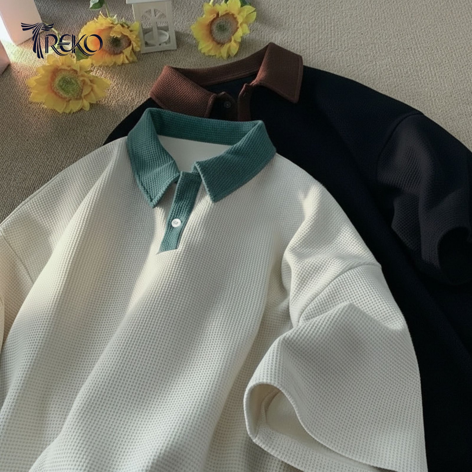OVERSIZED WAFFLE POLO WHITE - Image 4