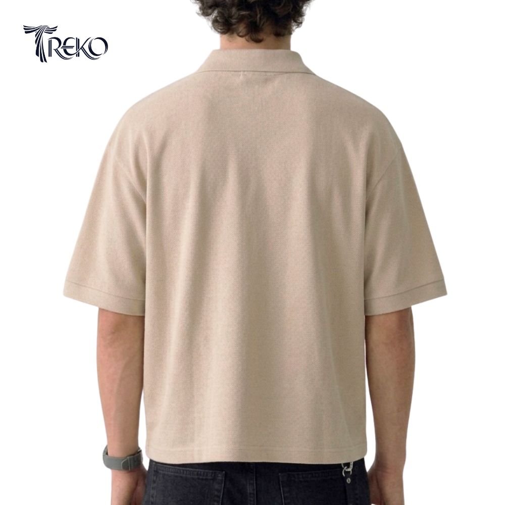 SOLID PK BOXY POLO - BEIGE - Image 2