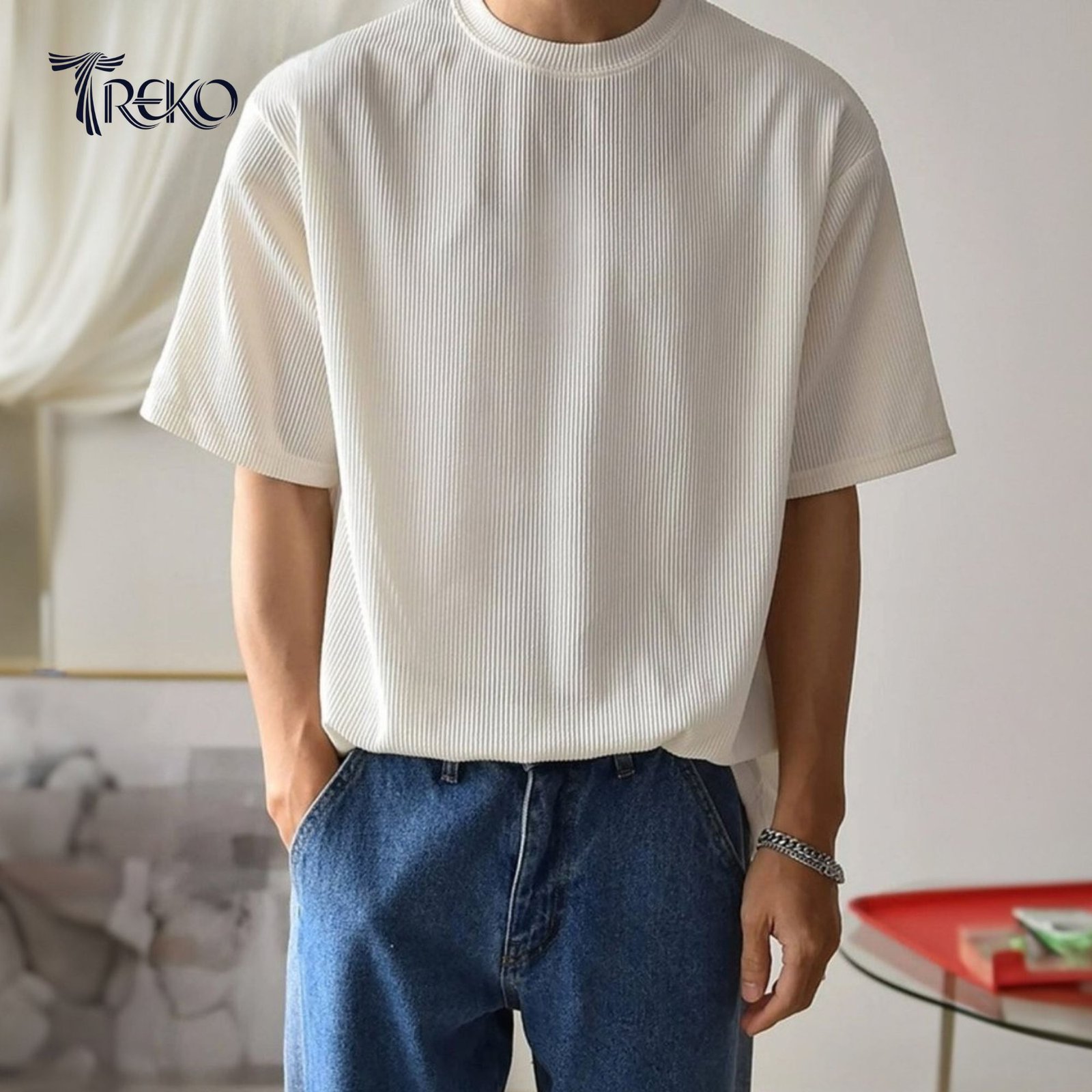 OVERSIZED DROP SHOULDER T-SHIRT – WHITE - Image 2