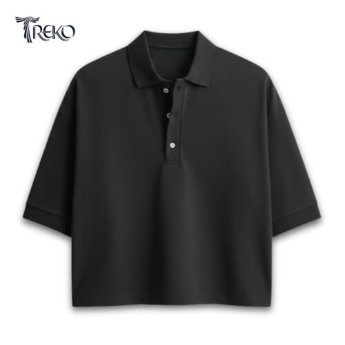 SOLID PK BOXY POLO - BLACK - Image 4
