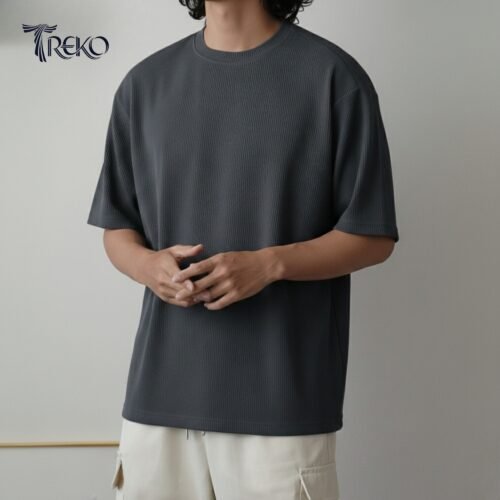 Alternative view of OVERSIZED DROP SHOULDER T-SHIRT – CHARCOAL GREY