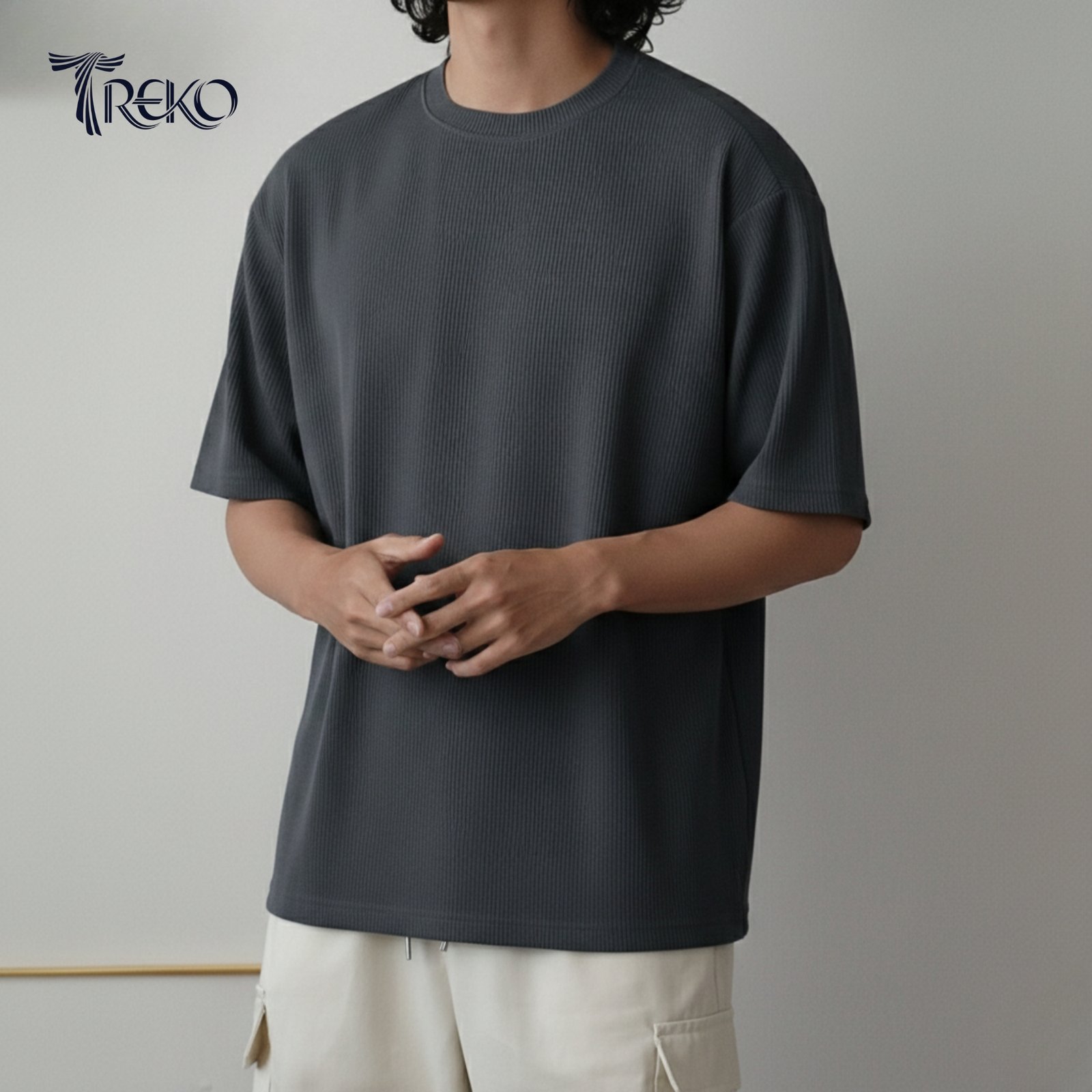 RIB SET - CHARCOAL GRAY & OFF WHITE - Image 3