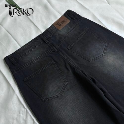 SHADOW BLACK STRAIGHT CUT DENIM PANTS - Image 2