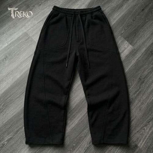 Y2K WIDE-LEG BAGGY TROUSERS BLACK - Image 3
