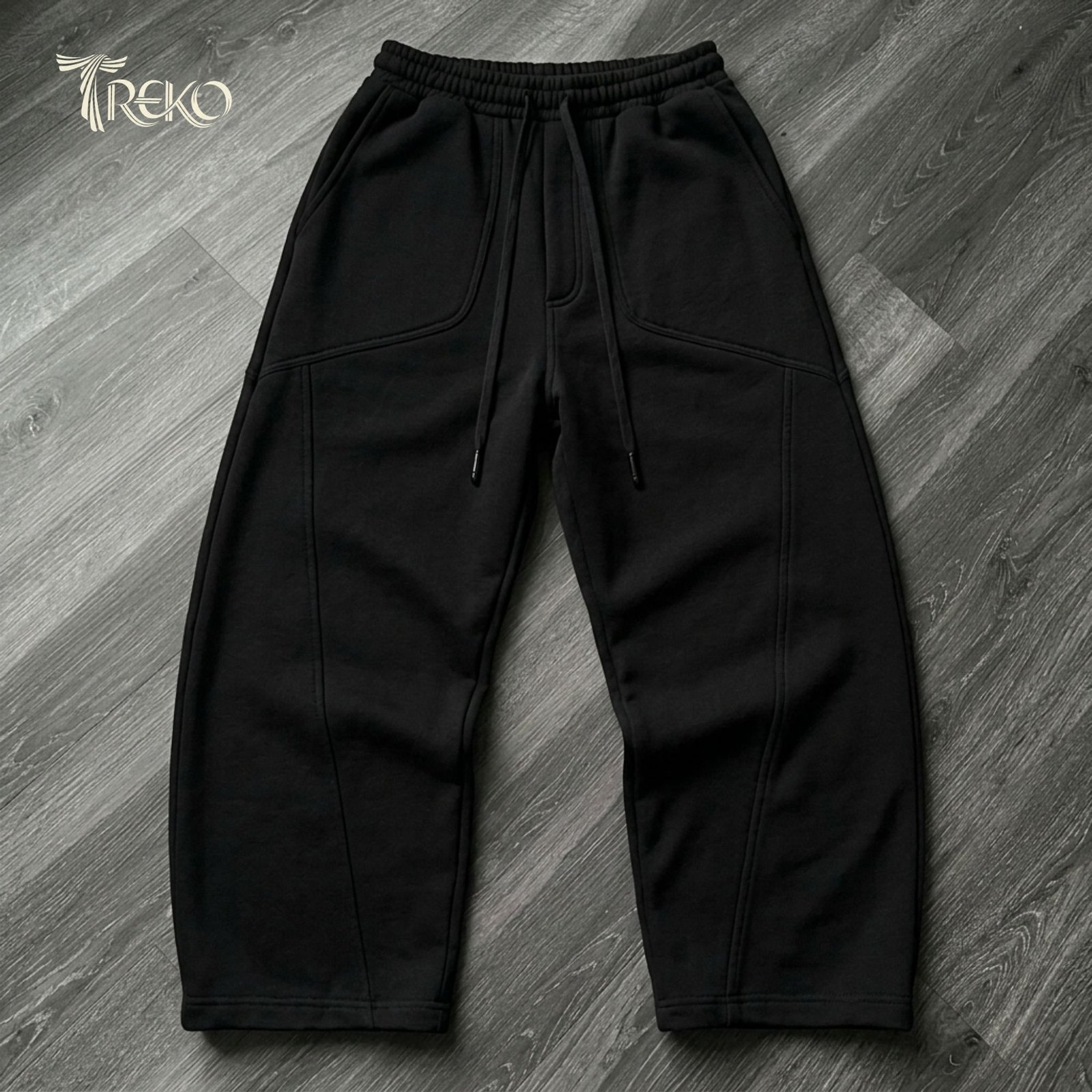 Y2K WIDE-LEG BAGGY TROUSERS BLACK - Image 3