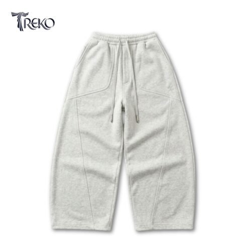 Y2K WIDE-LEG BAGGY TROUSERS ASH