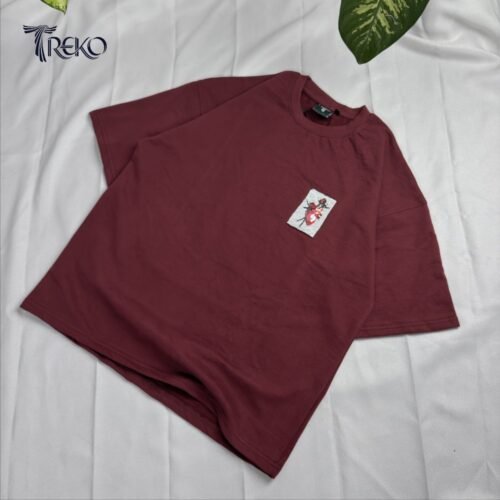 HEART OF DEFIANCE PATCH TEE MAROON - Image 5