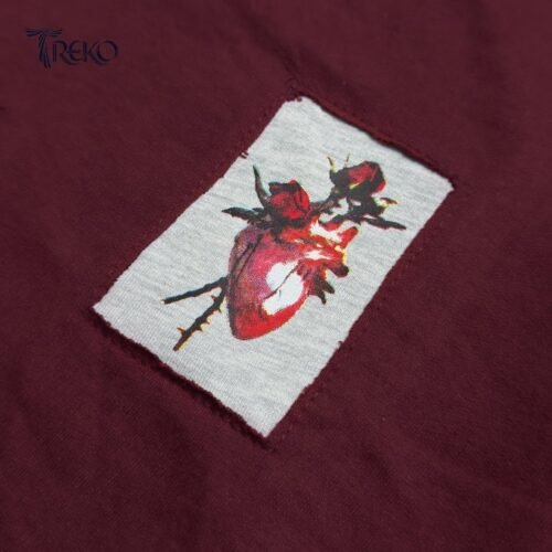 HEART OF DEFIANCE PATCH TEE MAROON - Image 6