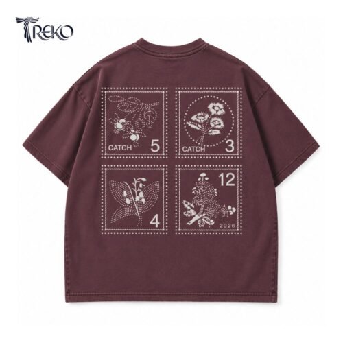 WILD CATCH TEE - MUTED MAROON